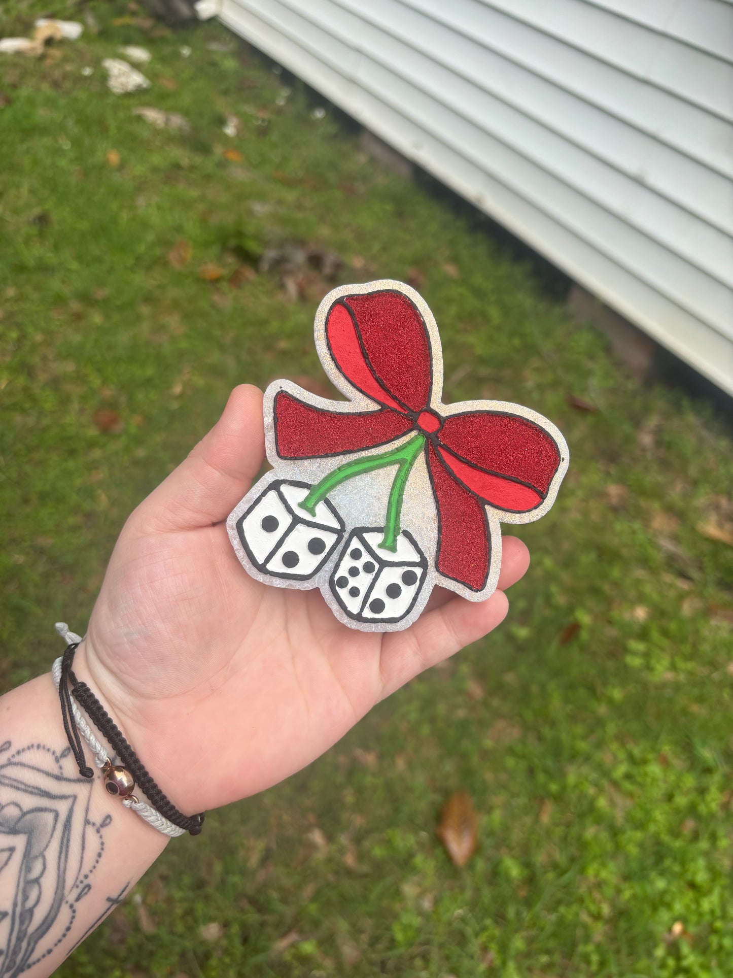 Dice Cherries with Bow