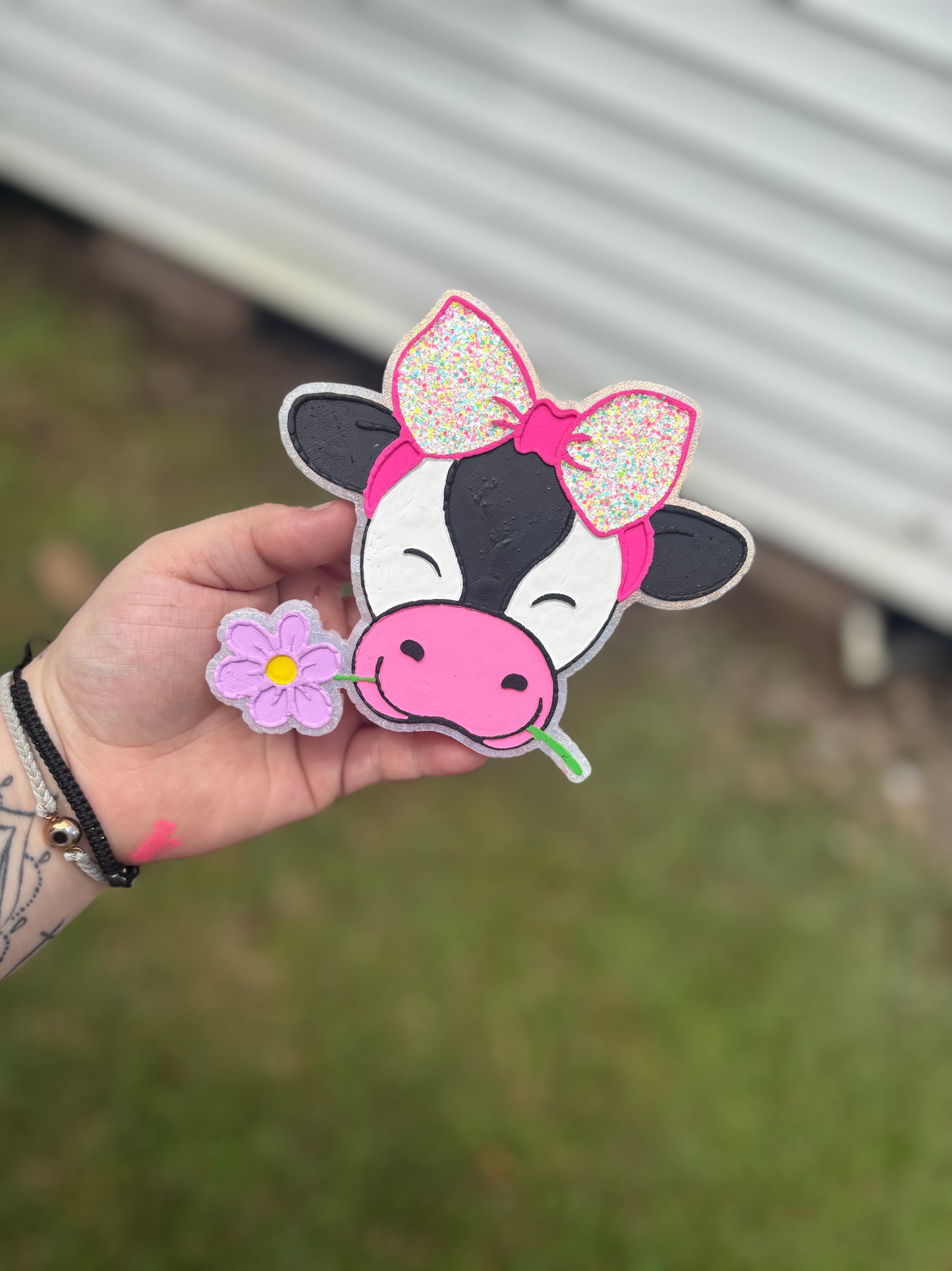 Cow with Bow & Flower
