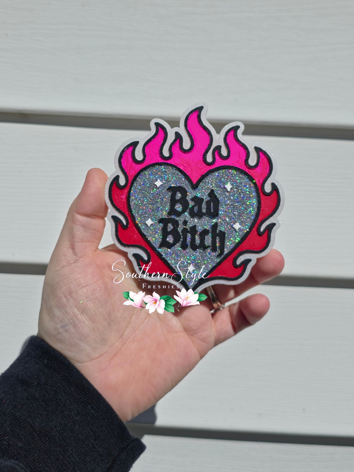 Bad Bitch Heart with Flames