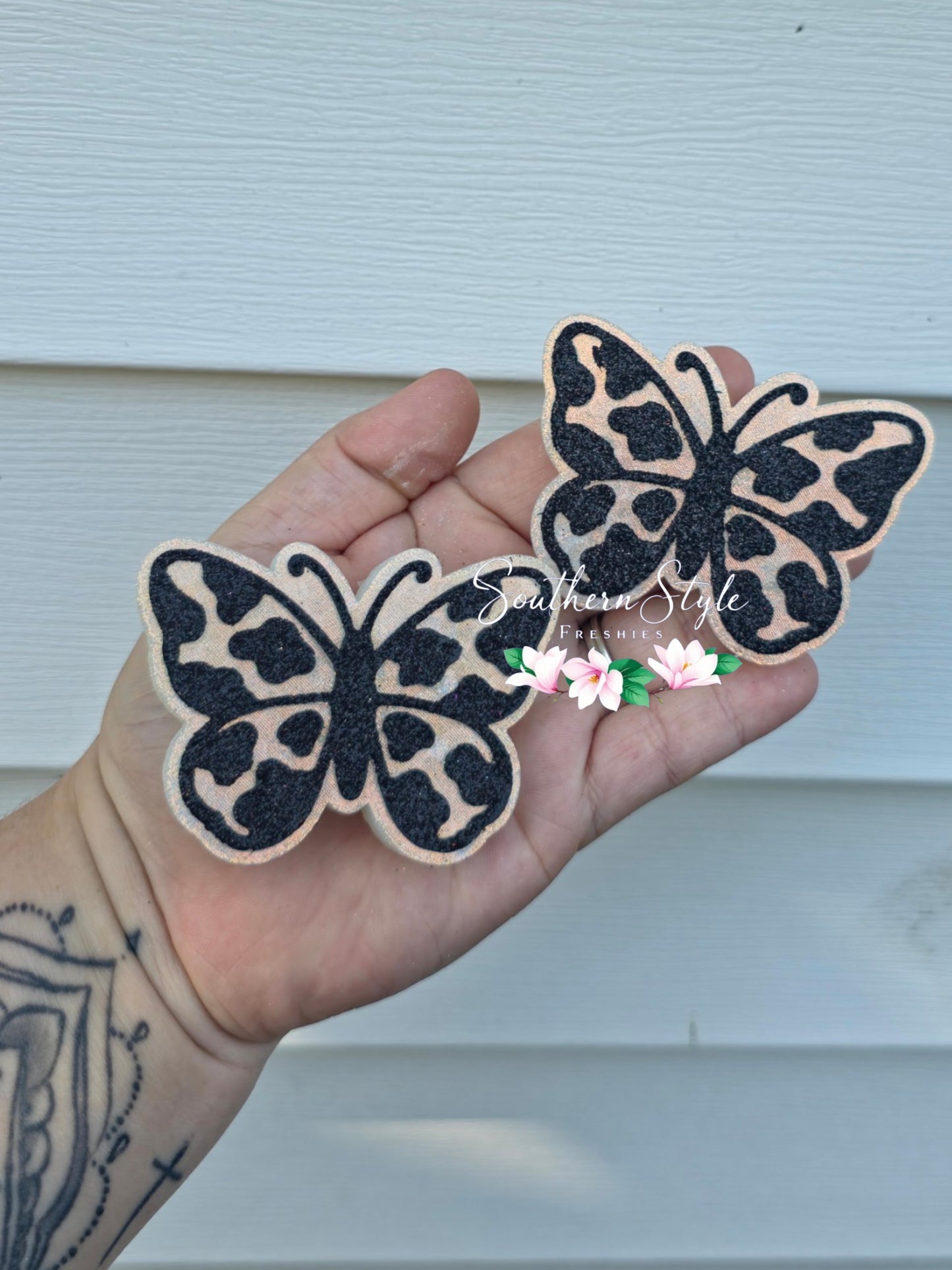 Cow Print Butterflies Vent Clips