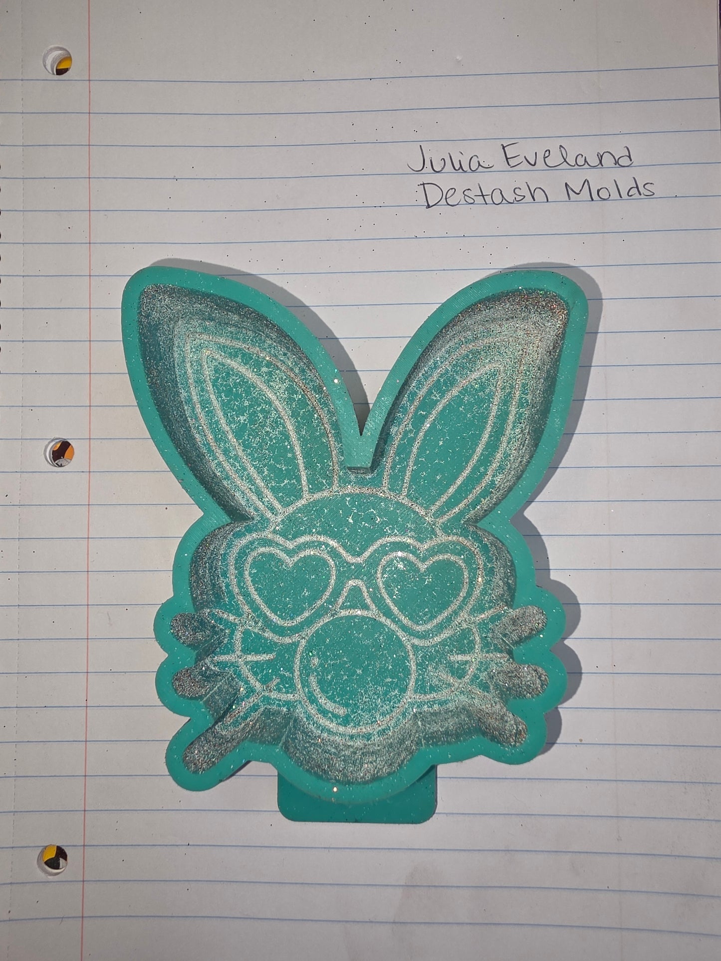 Bunny with Shades Blowing Bubblegum Destash Mold