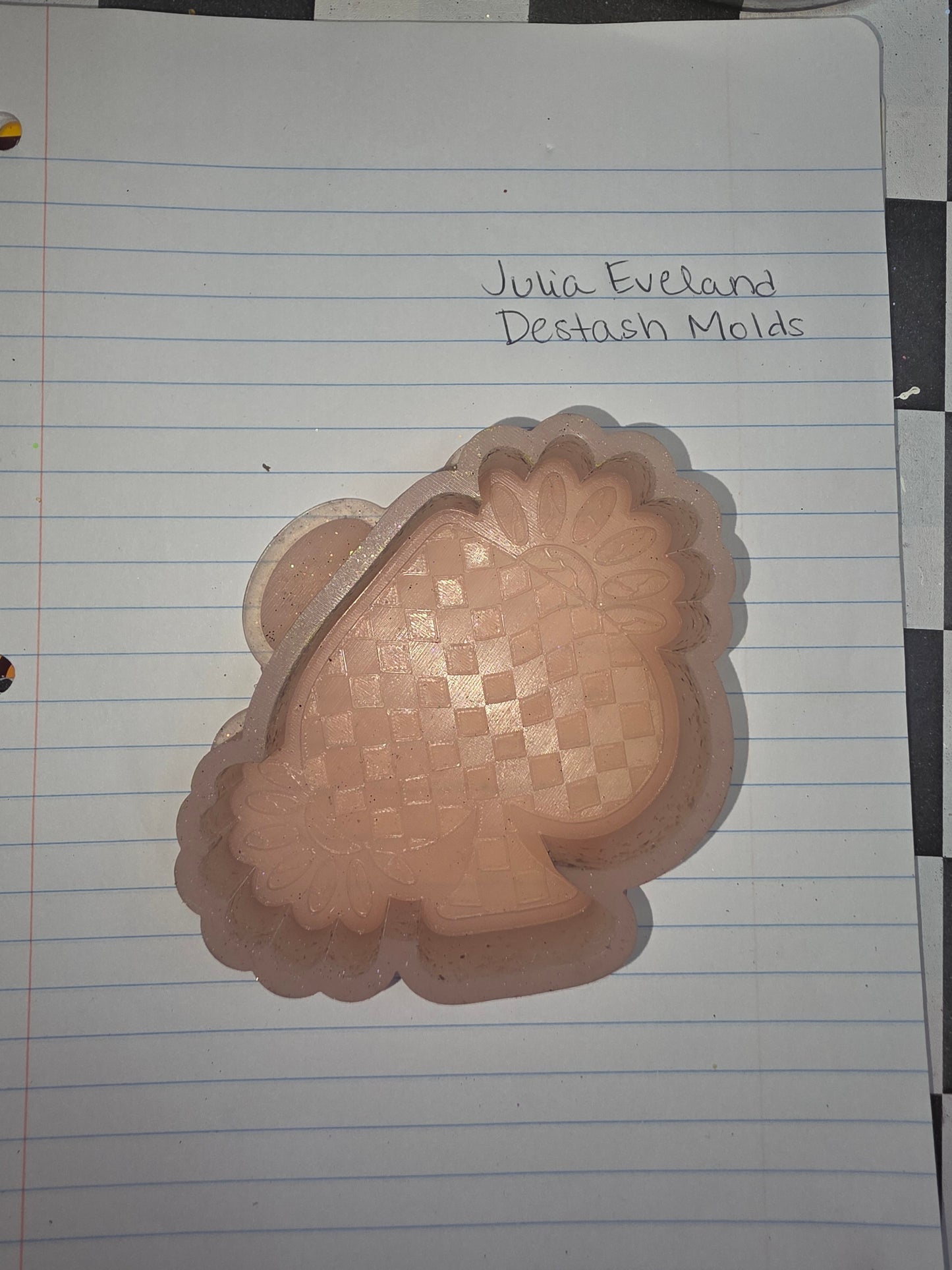 Checkered Spade and Turquoise Squash Blossoms Destash Mold