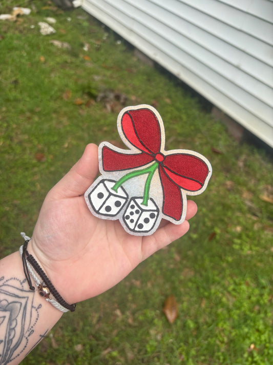 Dice Cherries with Bow