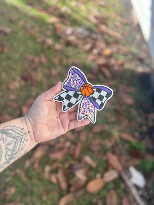 Checkered Basketball Bow