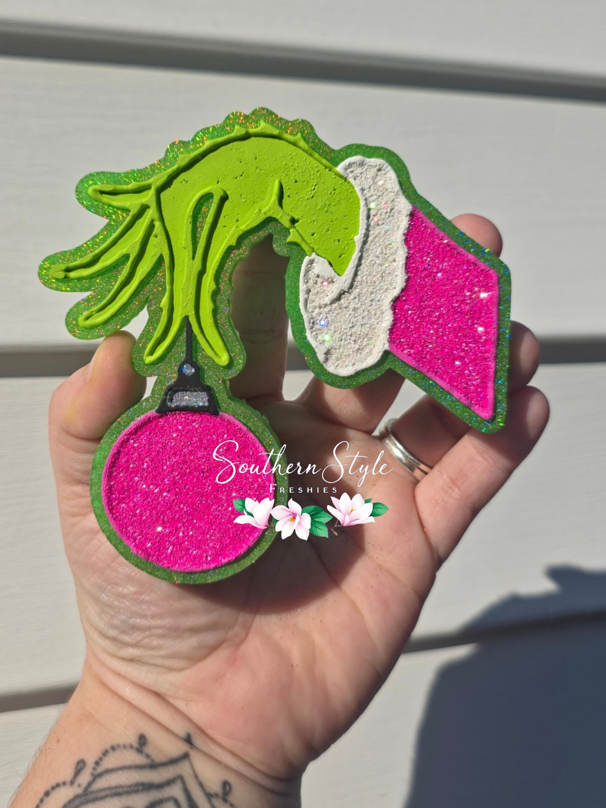 Green Guy Hand with Ornament