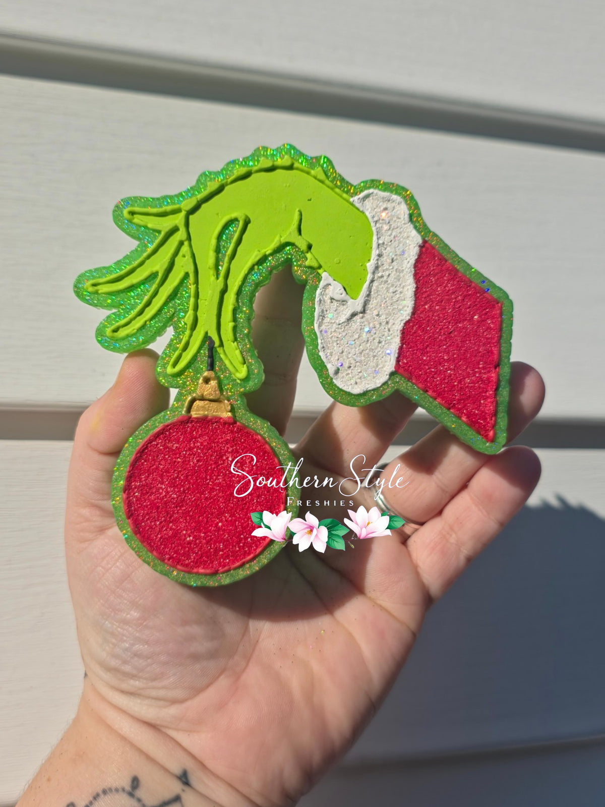Green Guy Hand with Ornament