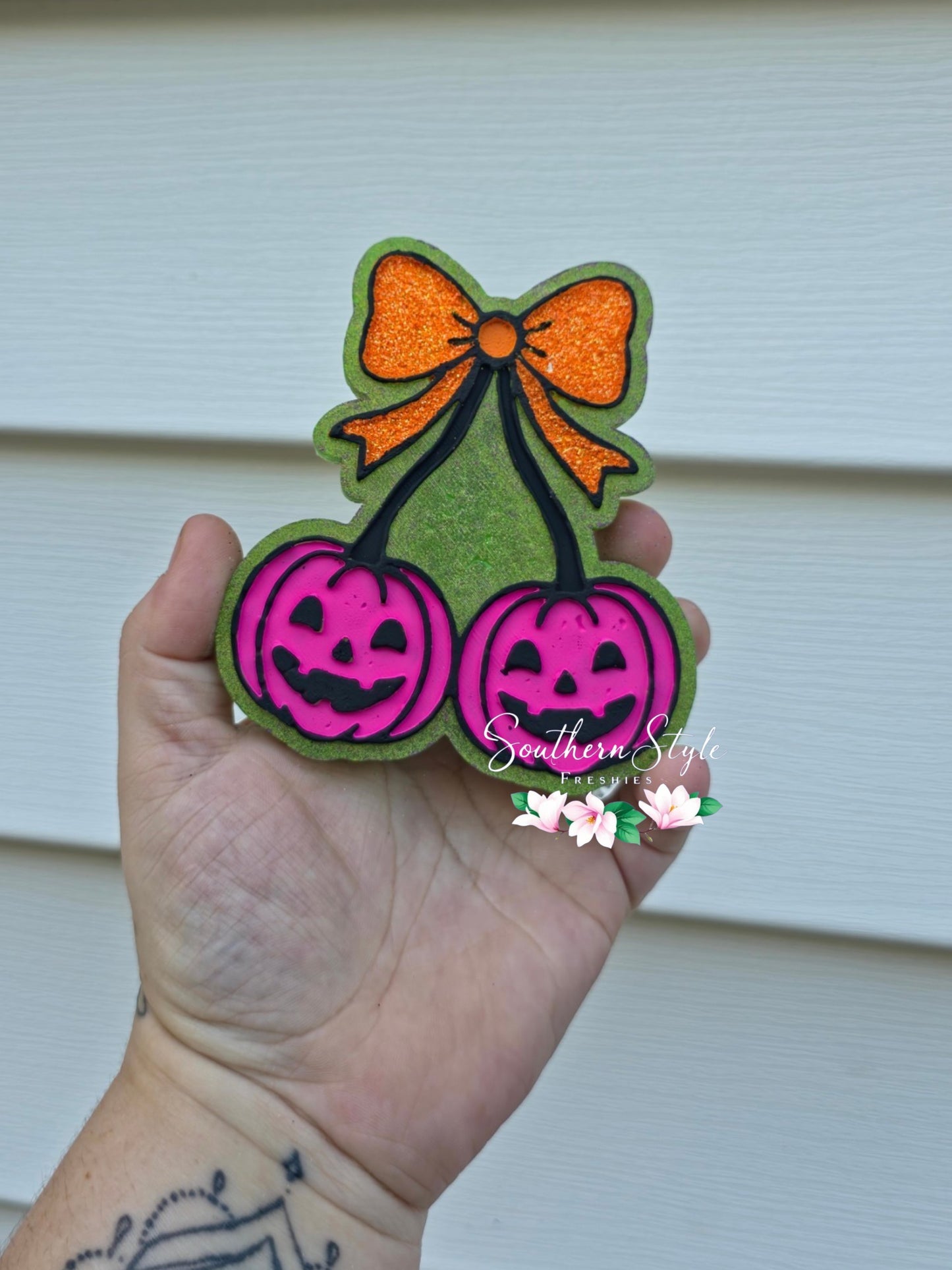 Jack O Lantern Cherries with Bow