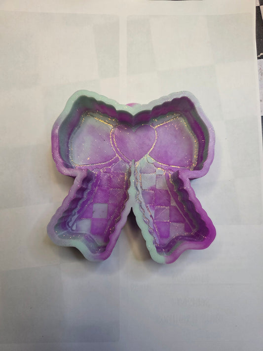 Checkered Heart Bow