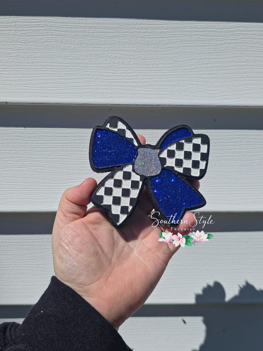 Checkered Police Badge Bow