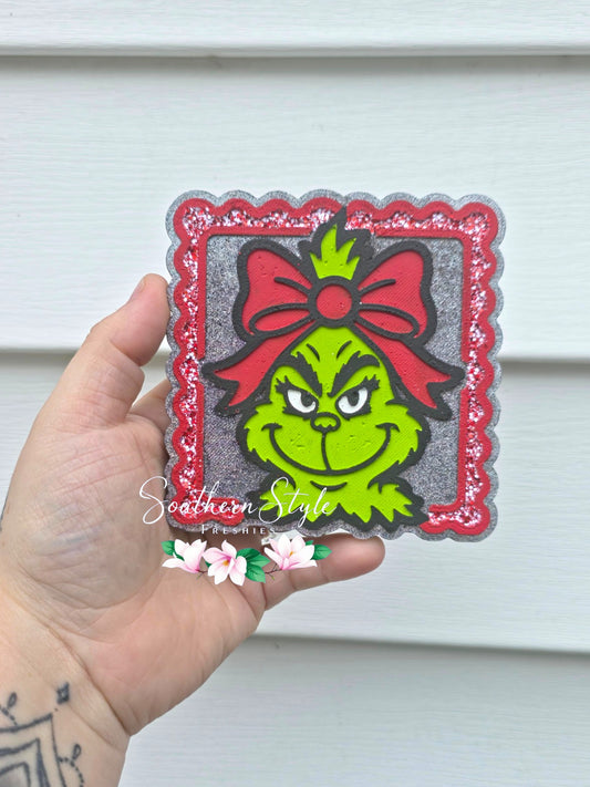 Green Guy with Bow Stamp