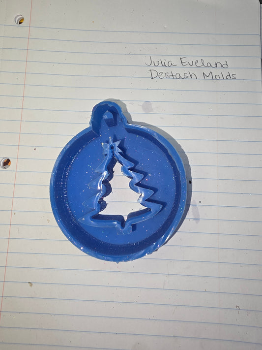Christmas Ornament with Tree Cutout Destash Mold